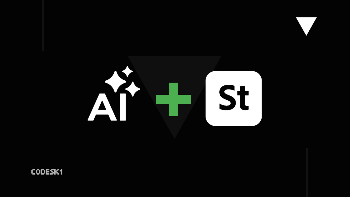 Ilustrasi meja kerja minimalis dengan layar menampilkan dashboard kontributor stok foto, gaya industrial modern.